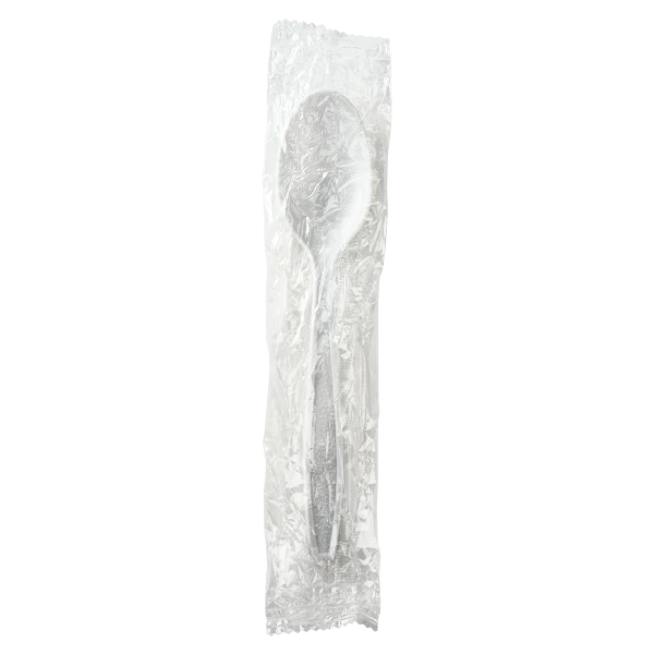 PP Plastic Heavy-Weight Tea Spoon Wrapped, White