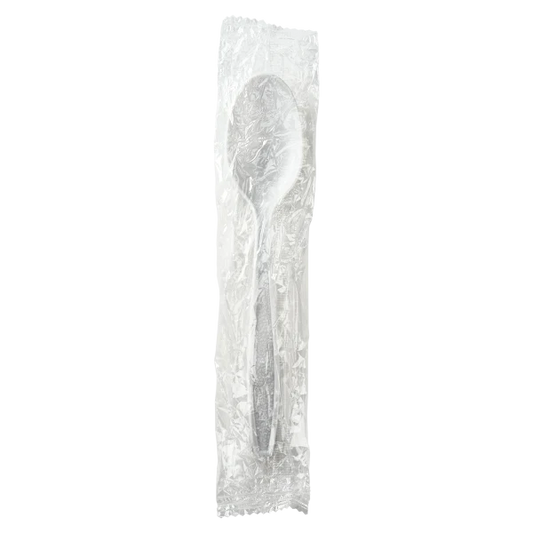 PP Plastic Heavy-Weight Tea Spoon Wrapped, White