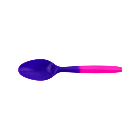 PP Plastic Medium Weight Color Changing Tea Spoons, Pink to Purple