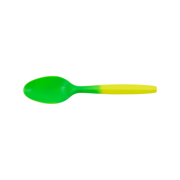 PP Plastic Medium Weight Color Changing Tea Spoons, Yellow to Green