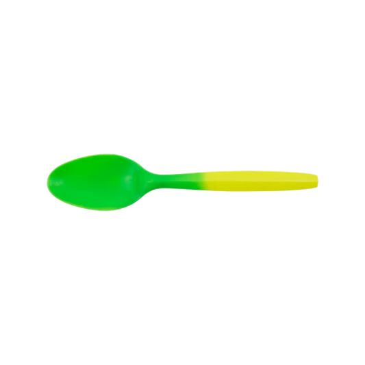 PP Plastic Medium Weight Color Changing Tea Spoons, Yellow to Green