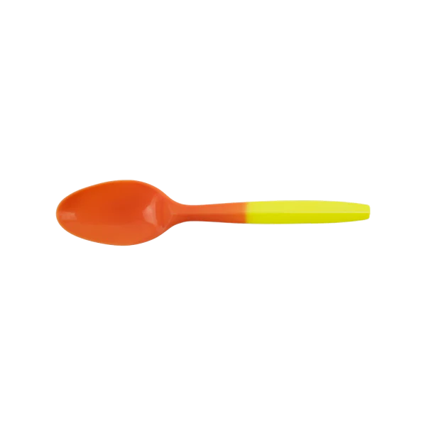 PP Plastic Medium Weight Color Changing Tea Spoons, Yellow to Orange