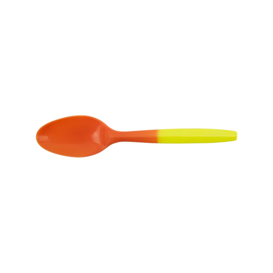 PP Plastic Medium Weight Color Changing Tea Spoons, Yellow to Orange