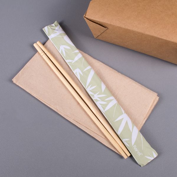 9" Paper Wrapped Bamboo Chopsticks, Bamboo