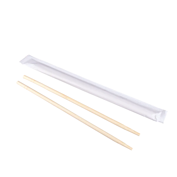 9" Paper Wrapped Bamboo Chopsticks, White